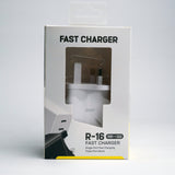 Arizone R-16 Fast Charger | 45W 1 USB + 2 Type-C | Single & Triple Port Charging