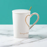 CERAMIC COUPLE HEART COFFEE MUG WITH SPOON