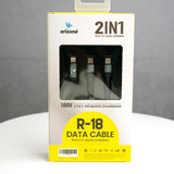 Arizone R-18 2-in-1 Charging Cable 1.2M | 100W Fast Charge | USB-C + USB-C/Lightning