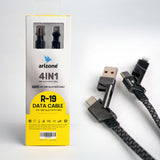 Arizone R-19 4-in-1 Charging Cable | 120W Fast Charge | Braided | USB-C & USB / USB-C & Lightning