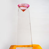 Pink Diamond Crystal Trophy