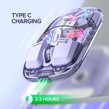 Arizone Dual Mode Wireless Mouse, Bluetooth 5.0 & USB Receiver, Adjustable DPI, Light Mode Switch, Type-C Rechargeable Mouse with Battery Indicator