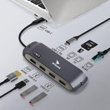 موزع USB Arizone® BS8H (8 في 1) 1*USB-C PD/1*HDMI/1*RJ45/1*USB 3.0/2*USB 2.0/1*SD/TF