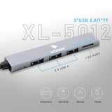 موزع USB Arizone® XL-5012 (مجموعة 4 منافذ) 3*USB 2.0/1*TF