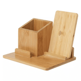 WOODEN FAST QI BAMBOO CHARGING DESK STAND