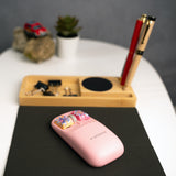 WOODEN WIRELESS CHARGING PAD WITH PEN HOLDER