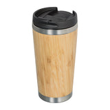 DOUBLE-WALLED DRINKING CUP WITH BAMBOO LID THERMAL MUG