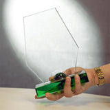 Glass Crystal Trophy with Green Base