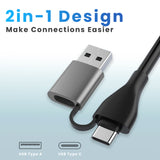 موزع USB T-3620 من Arizone® (موزع 3 منافذ + شبكة محلية) 1*USB 3.0/2*USB 2.0/RJ45 بسرعة 100 ميجابت في الثانية