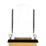 Crystal Glass Award Black Base Glass Shield
