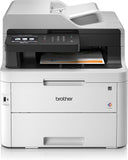 طابعة ليزر ملونة Brother MFC-L3750CDW - متعددة الاستخدامات، لاسلكية/USB 2.0، طابعة/ماسح ضوئي/ناسخة/جهاز فاكس، طباعة على الوجهين، 24 صفحة في الدقيقة، طابعة A4، طابعة مكتبية صغيرة/منزلية