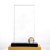 Crystal Glass Award - Black Base Glass Shield