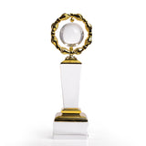 Metal Glass Crystal Globe Ball Sports Trophy