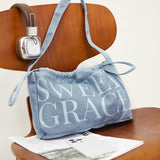 DENIM DRAWSRING POCKETS