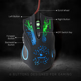 Arizone® USB K7 Gaming Mouse, 6 Buttons with Scroll Wheel Wired Optical Mouse