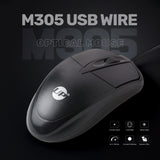 ماوس سلكي UP M305، ماوس كمبيوتر سلكي USB أسود بتصميم مريح