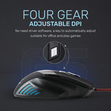 Arizone® USB G5Wired Optical Mouse , Four Gear Adjustable DPI Economic Design