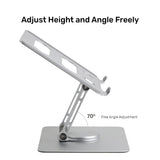 حامل كمبيوتر محمول Arizone®، حامل كمبيوتر محمول قابل للتعديل من الألومنيوم محمول للمكتب، حامل كمبيوتر محمول قابل للطي ومبرد وجيد التهوية