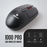 ماوس Arizone® 1000PRO USB لاسلكي موثوق به مع كتم الصوت وصمت تام