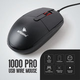 ماوس Arizone® USB 1000PRO سلكي مريح للمكتب مزود بميزة التتبع البصري