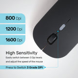 ماوس كمبيوتر Arizone® Mouse BT8000 لأجهزة الكمبيوتر المحمولة وأجهزة الكمبيوتر الشخصية وأجهزة Chromebook وأجهزة الكمبيوتر المحمولة والنقر الصامت والاتصال اللاسلكي