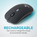 ماوس كمبيوتر Arizone® Mouse BT8000 لأجهزة الكمبيوتر المحمولة وأجهزة الكمبيوتر الشخصية وأجهزة Chromebook وأجهزة الكمبيوتر المحمولة والنقر الصامت والاتصال اللاسلكي