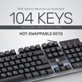 لوحة مفاتيح UP Exodus 860 - لوحة مفاتيح سلكية لنظام التشغيل Windows، توصيل وتشغيل عبر USB، بالحجم الكامل، مقاومة للانسكاب