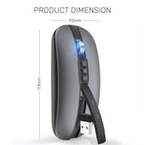 ماوس Arizone® اللاسلكي S09 مع محول USB 2.4 جيجاهرتز وبلوتوث وفأرة تمرير فائقة السرعة للكمبيوتر اللوحي
