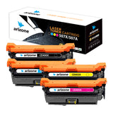 خرطوشة حبر بديلة من Arizone لطابعة HP 507X 507A CE400X CE400A - طابعة HP Laserjet Enterprise M551n M551dn M551xh M570dw M570dn M575c M575dn (أسود سماوي أرجواني أصفر 4 عبوات)