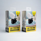 Arizone Charger Adaptor R-12 / R-13 USB + Type-C  | 25W & 45W Fast Charging