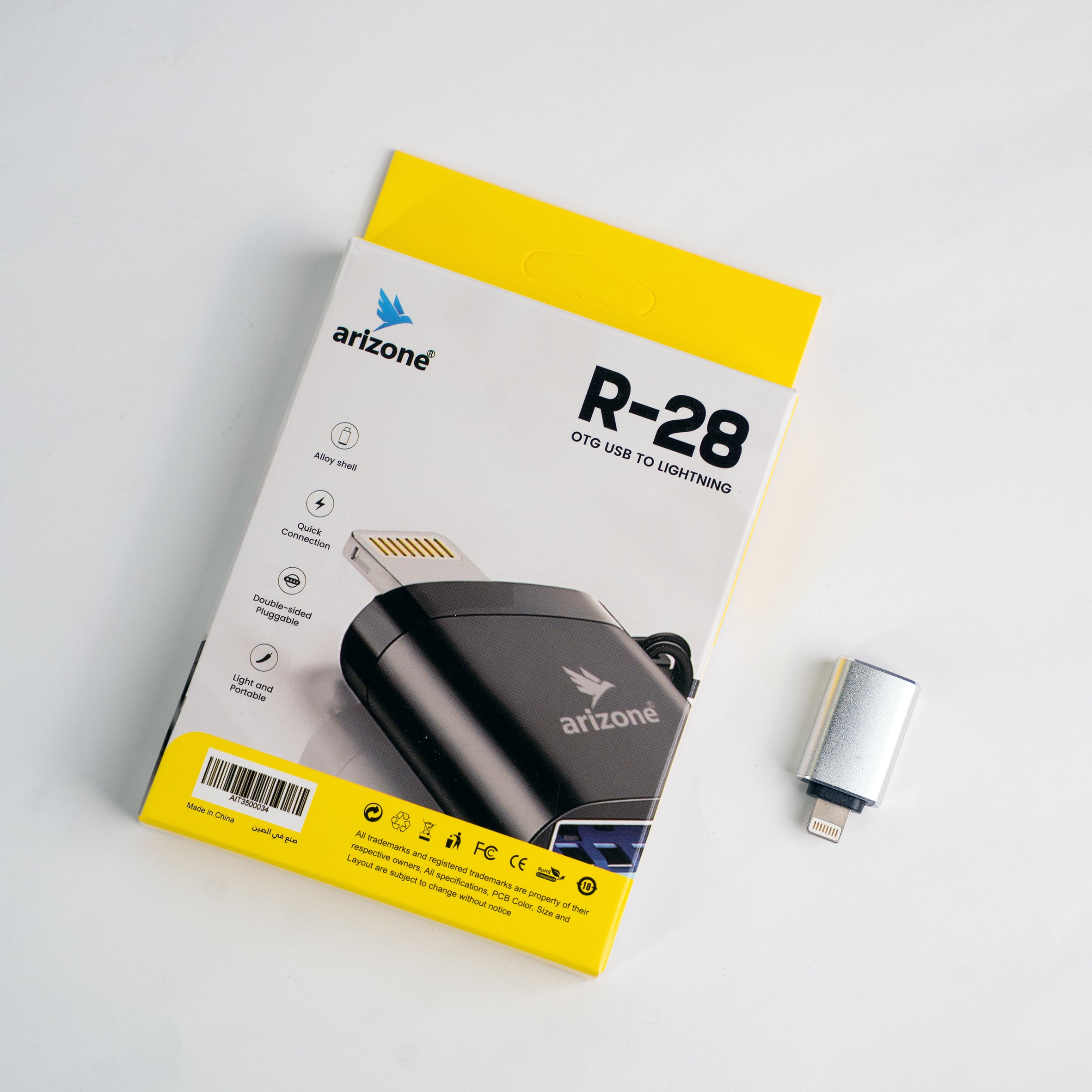 Arizone R-28 OTG USB to Lightning Adapter – Fast Data Transfer & Portable Design