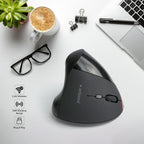 Arizone Vertical Ergonomic Mouse, 5 Buttons Wireless Mouse with Adjustable DPI, Forward & Backward Buttons, Custom Button, Type-C Rechargeable – For Laptop & PC