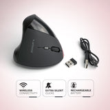 Arizone AM-03 Wireless Vertical Mouse USB Rechargeable Optical Vertical Mice Universal Computer Gaming Mouse Wireless Ergonomic Optical Mouse For PC Laptop