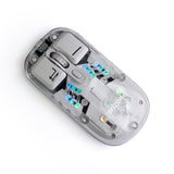 Transparent Wireless Dual-Mode RGB Bluetooth Mouse Ergonomic Universal Hots Adjustable to 1600dpi / FV-T7 white