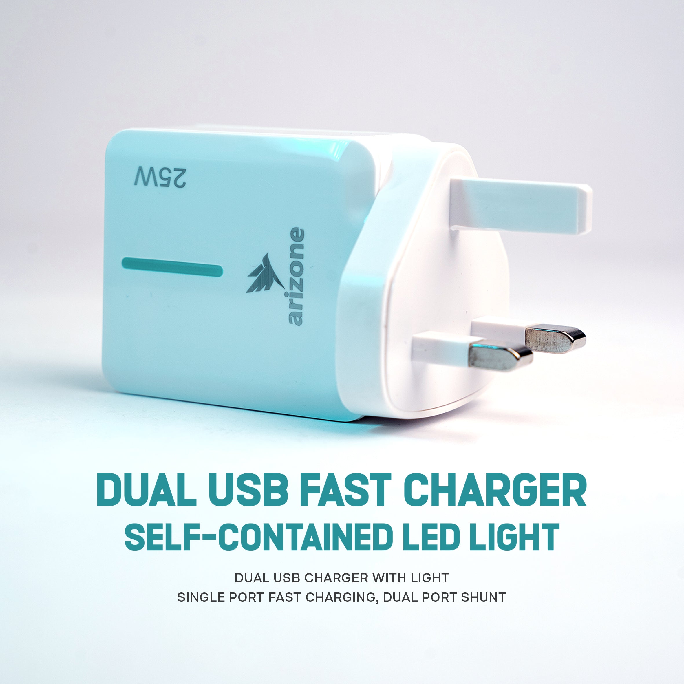 Arizone R-14 Dual USB Fast Charger | 3.1A with LED Indicator