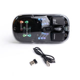 Transparent Wireless Dual-Mode RGB Bluetooth Mouse Ergonomic Universal Hots Adjustable to 1600dpi / FV-T7 white