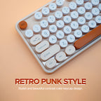 Arizone K92 Wired Keyboard with Round Keys, Multimedia Function Keys, English/Arabic Layout, Swappable Keycaps – USB Plug & Play Keyboard for PC and Laptop