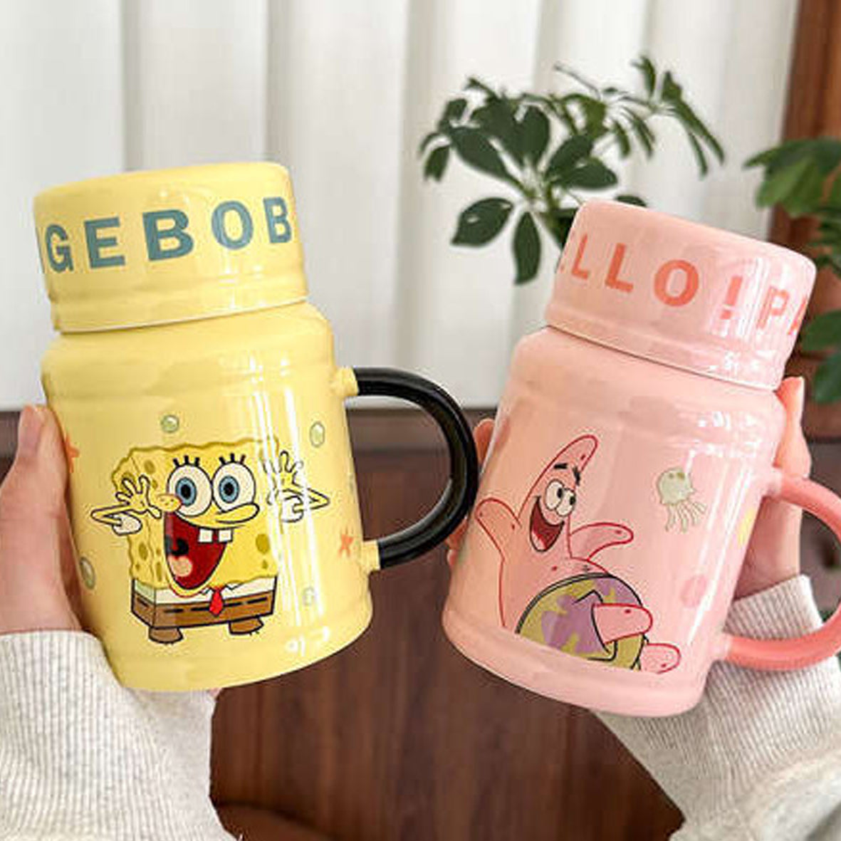 CERAMIC MUG PATRICK COFFEE CUP WITH LID GLASSES