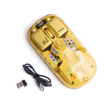 Transparent Wireless Dual-Mode RGB Bluetooth Mouse Ergonomic Universal Hots Adjustable to 1600dpi / FV-T7 white
