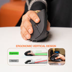 Arizone Vertical Wireless Mouse, Ergonomic 6-Button Mouse with Adjustable DPI, Type-C Rechargeable Silent Mouse for Laptop & PC