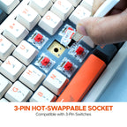 Arizone BK-035 2.4GHz Wireless Keyboard – English/Arabic Layout – Swappable Keycaps – Replaceable Battery – USB Nano Receiver – Slim Desk Accessory