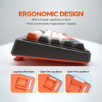 Arizone BK-036 Wireless Keyboard, Dual Mode Bluetooth 5.0 & 2.4GHz, Type-C Rechargeable Backlit Keyboard, Slim Design for Laptop, PC & Tablet – English/Arabic Layout