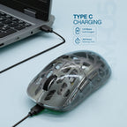 Arizone Dual Mode Wireless Mouse with RGB Light, Bluetooth & 2.4GHz, Adjustable DPI, Type-C Charging, Forward/Backward Buttons