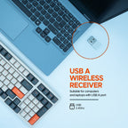 Arizone BK-035 2.4GHz Wireless Keyboard – English/Arabic Layout – Swappable Keycaps – Replaceable Battery – USB Nano Receiver – Slim Desk Accessory