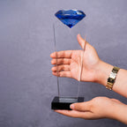 Blue Diamond Crystal Trophy