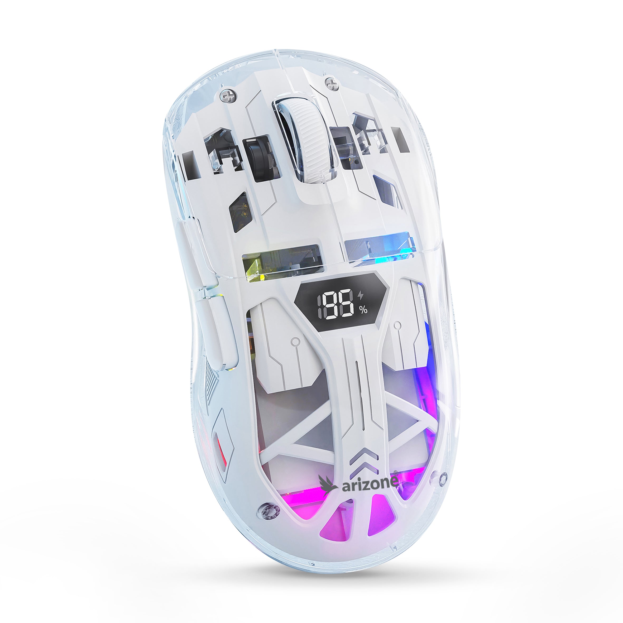 Arizone Wireless Mouse with Bluetooth & 2.4GHz, Rechargeable Type-C Charging, DPI Adjustment, Battery Indicator, Light Mode Switch, Forward/Backward Buttons Main image