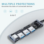 موزع USB T-3622 من Arizone® (موزع ذو 4 منافذ) 1*USB 3.0/3*USB 2.0