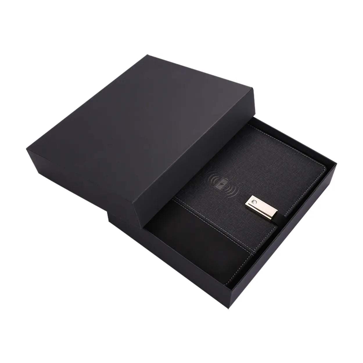 PORTABLE CUSTOM WIRELESS POWER BANK NOTEBOOK USB  FLASH DRIVE AND LED LOGO