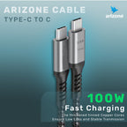 كابل أريزون PD100W من النوع C إلى C