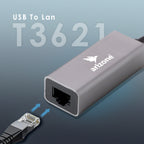 Arizone® USB HUB T-3621 (USB TO LAN) 1*RJ45 100Mbps